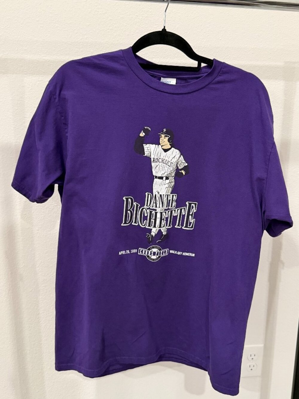 Vintage Colorado Rockies Dante Bichette Coors Field Walk-Off Tee Size L